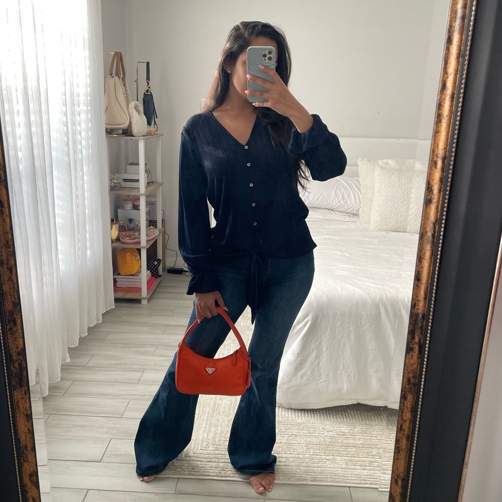 Michael Kors Navy w/ Gold Buttons Blouse